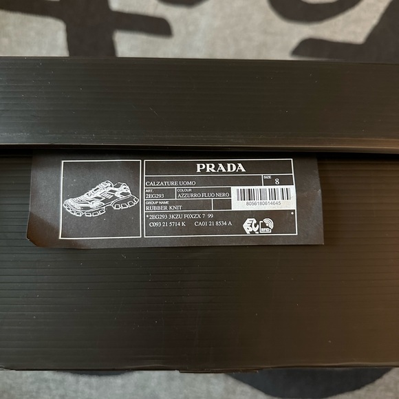 Prada Men's Cloudbust Thunder Lug-sole Trainer Sneakers Blue/Black - Picture 10 of 10